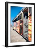 Picture of Colorful Bus Coach in Aruba-PlusONE-Framed Photographic Print