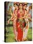 Picture of Hindu Goddesses Parvati, Lakshmi and Saraswati, India, Asia-Godong-Stretched Canvas