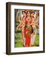 Picture of Hindu Goddesses Parvati, Lakshmi and Saraswati, India, Asia-Godong-Framed Premium Photographic Print