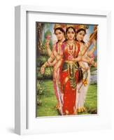 Picture of Hindu Goddesses Parvati, Lakshmi and Saraswati, India, Asia-Godong-Framed Premium Photographic Print