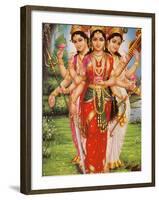 Picture of Hindu Goddesses Parvati, Lakshmi and Saraswati, India, Asia-Godong-Framed Photographic Print