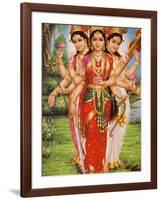 Picture of Hindu Goddesses Parvati, Lakshmi and Saraswati, India, Asia-Godong-Framed Photographic Print