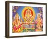 Picture of Hindu Gods Ganesh, Ayappa and Subramania, India, Asia-Godong-Framed Photographic Print