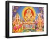 Picture of Hindu Gods Ganesh, Ayappa and Subramania, India, Asia-Godong-Framed Photographic Print