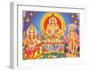 Picture of Hindu Gods Ganesh, Ayappa and Subramania, India, Asia-Godong-Framed Photographic Print