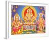 Picture of Hindu Gods Ganesh, Ayappa and Subramania, India, Asia-Godong-Framed Photographic Print