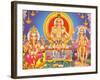 Picture of Hindu Gods Ganesh, Ayappa and Subramania, India, Asia-Godong-Framed Photographic Print