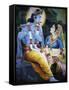 Picture of Hindu Gods Krishna and Rada, India, Asia-Godong-Framed Stretched Canvas