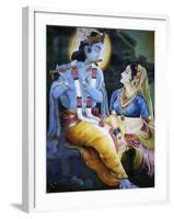Picture of Hindu Gods Krishna and Rada, India, Asia-Godong-Framed Photographic Print