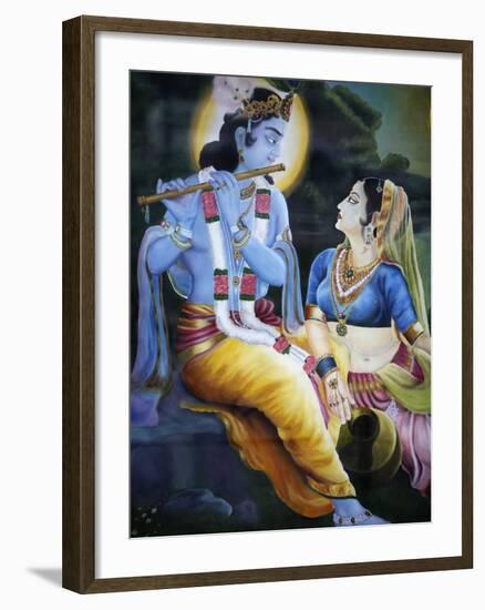 Picture of Hindu Gods Krishna and Rada, India, Asia-Godong-Framed Photographic Print