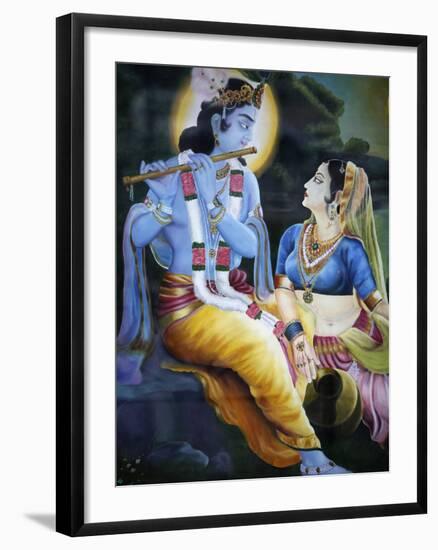 Picture of Hindu Gods Krishna and Rada, India, Asia-Godong-Framed Photographic Print