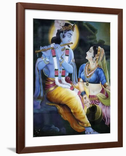 Picture of Hindu Gods Krishna and Rada, India, Asia-Godong-Framed Photographic Print