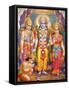 Picture of Hindu Gods Laksman, Rama, Sita and Hanuman, India, Asia-Godong-Framed Stretched Canvas