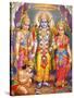 Picture of Hindu Gods Laksman, Rama, Sita and Hanuman, India, Asia-Godong-Stretched Canvas