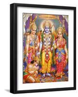 Picture of Hindu Gods Laksman, Rama, Sita and Hanuman, India, Asia-Godong-Framed Photographic Print