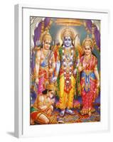 Picture of Hindu Gods Laksman, Rama, Sita and Hanuman, India, Asia-Godong-Framed Photographic Print