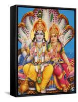 Picture of Hindu Gods Visnu and Lakshmi, India, Asia-Godong-Framed Stretched Canvas