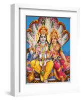 Picture of Hindu Gods Visnu and Lakshmi, India, Asia-Godong-Framed Photographic Print