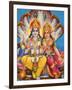 Picture of Hindu Gods Visnu and Lakshmi, India, Asia-Godong-Framed Photographic Print