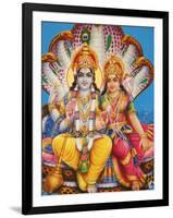 Picture of Hindu Gods Visnu and Lakshmi, India, Asia-Godong-Framed Photographic Print