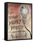 Picture Of Huge Mosaic Light Bulb On Brown Wall Next To Written Down Business Plan-Wavebreak Media Ltd-Framed Stretched Canvas