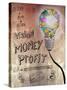 Picture Of Huge Mosaic Light Bulb On Brown Wall Next To Written Down Business Plan-Wavebreak Media Ltd-Stretched Canvas