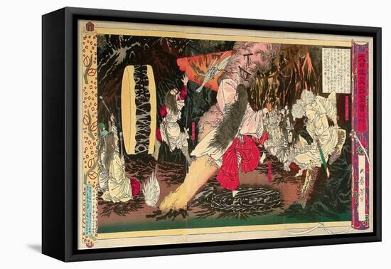 Picture of Japanese History - Dancing for the Sun Goddess-Yoshitoshi Tsukioka-Framed Stretched Canvas