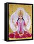 Picture of Lakshmi, Goddess of Wealth and Consort of Lord Vishnu, Sitting Holding Lotus Flowers, Ha-Godong-Framed Stretched Canvas