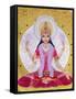 Picture of Lakshmi, Goddess of Wealth and Consort of Lord Vishnu, Sitting Holding Lotus Flowers, Ha-Godong-Framed Stretched Canvas