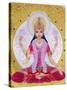 Picture of Lakshmi, Goddess of Wealth and Consort of Lord Vishnu, Sitting Holding Lotus Flowers, Ha-Godong-Stretched Canvas