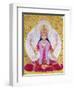 Picture of Lakshmi, Goddess of Wealth and Consort of Lord Vishnu, Sitting Holding Lotus Flowers, Ha-Godong-Framed Photographic Print