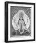 Picture of Lakshmi, Goddess of Wealth and Consort of Lord Vishnu, Sitting Holding Lotus Flowers, Ha-Godong-Framed Photographic Print