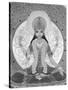Picture of Lakshmi, Goddess of Wealth and Consort of Lord Vishnu, Sitting Holding Lotus Flowers, Ha-Godong-Stretched Canvas