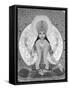 Picture of Lakshmi, Goddess of Wealth and Consort of Lord Vishnu, Sitting Holding Lotus Flowers, Ha-Godong-Framed Stretched Canvas