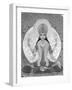 Picture of Lakshmi, Goddess of Wealth and Consort of Lord Vishnu, Sitting Holding Lotus Flowers, Ha-Godong-Framed Photographic Print