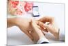 Picture of Man Putting Wedding Ring on Woman Hand-dolgachov-Mounted Photographic Print