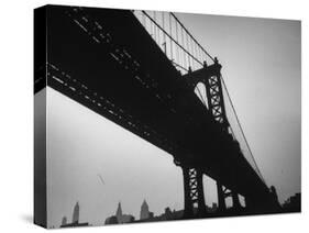 Picture of Manhattan Bridge Taken from Almost Directly Underneath-Lisa Larsen-Stretched Canvas