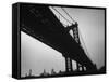 Picture of Manhattan Bridge Taken from Almost Directly Underneath-Lisa Larsen-Framed Stretched Canvas