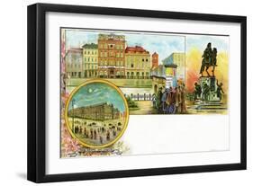 Picture Postcard with Views of Berlin, Early 20th Century-null-Framed Giclee Print