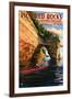 Pictured Rocks National Lakeshore, Michigan-Lantern Press-Framed Art Print