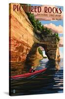 Pictured Rocks National Lakeshore, Michigan-Lantern Press-Stretched Canvas