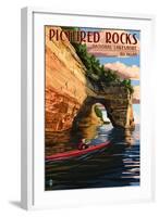 Pictured Rocks National Lakeshore, Michigan-Lantern Press-Framed Art Print