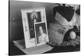 Pictures and Mementoes on Phonograph Top: Yonemitsu Home-Ansel Adams-Stretched Canvas