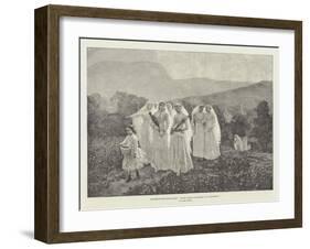 Pictures at the Paris Salon, Jeunes Filles Se Rendant a La Procession-Jules Breton-Framed Giclee Print