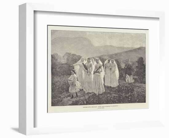 Pictures at the Paris Salon, Jeunes Filles Se Rendant a La Procession-Jules Breton-Framed Giclee Print