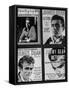 Pictures of Four Different Magazines Talking About the Life of Actor James Dean-null-Framed Stretched Canvas