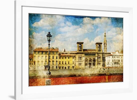 Pictures of Italy - Florence - Artistic Retro Style-Maugli-l-Framed Art Print