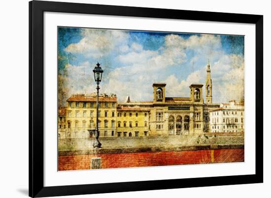 Pictures of Italy - Florence - Artistic Retro Style-Maugli-l-Framed Art Print