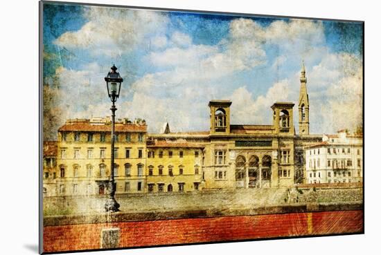 Pictures of Italy - Florence - Artistic Retro Style-Maugli-l-Mounted Art Print