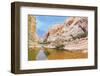 Picturesque Canyon Ein-Avdat in the Negev Desert. Clean Cold Water in the Creek Canyon. Sandstone W-kavram-Framed Photographic Print